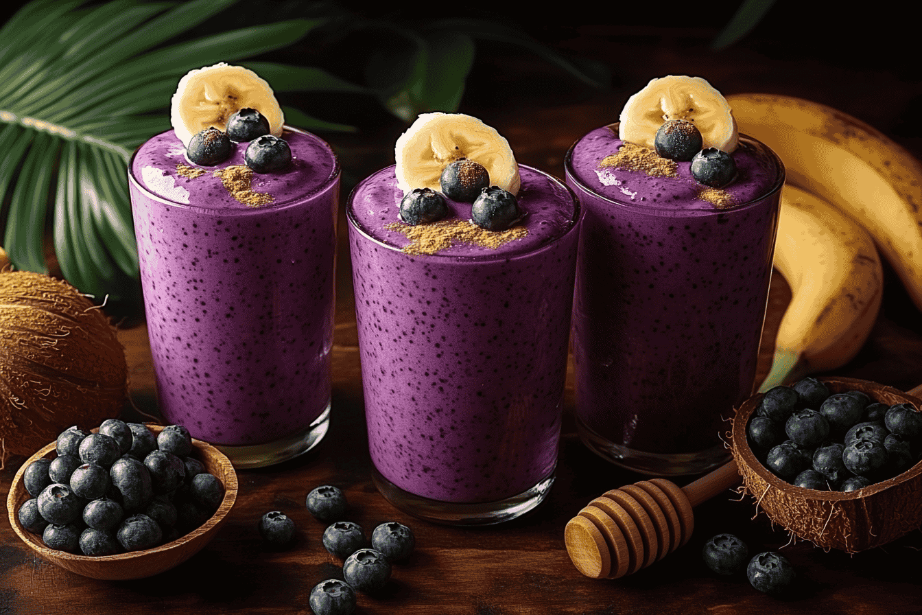 Bali-Style Blueberry Pancake Smoothie: A Tropical Treat for Kids in Bali-Step 4)
