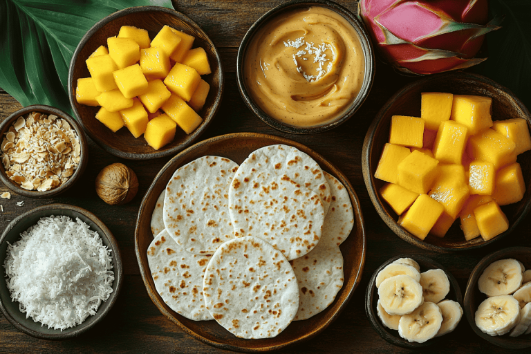 Bali-Style Fruity Peanut Butter Pitas: A Tropical Snack for Kids in Bali-Ingredients