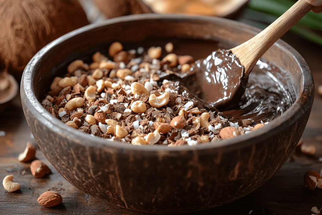 Bali-Style Coconut Chocolate Clusters: A Fun Tropical Treat for Kids in Bali- Step 3