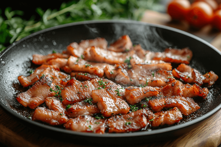 Heat a skillet over medium heat and cook the chicken bacon strips until they are crispy and golden brown. This should take about 3–5 minutes per side, depending on the thickness of the bacon. Once cooked, transfer the bacon to a plate lined with paper towels to absorb any excess oil. Allow it to cool completely before chopping it into small, bite-sized pieces. The crispy texture of the bacon will add a delightful crunch to the pinwheels.