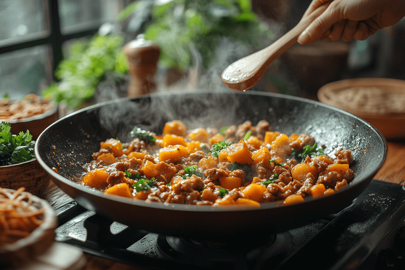 Easy Pumpkin & Minced Meat Stew for Families in Bali  | Steps To Prepare - 7