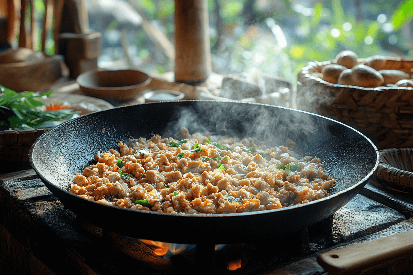 Рецепт красочной курицы с яйцом в миске для семей на Бали — Шаг 2