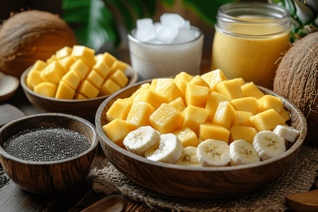 Tropical Vegan Smoothie Recipe in Bali | Ingredients