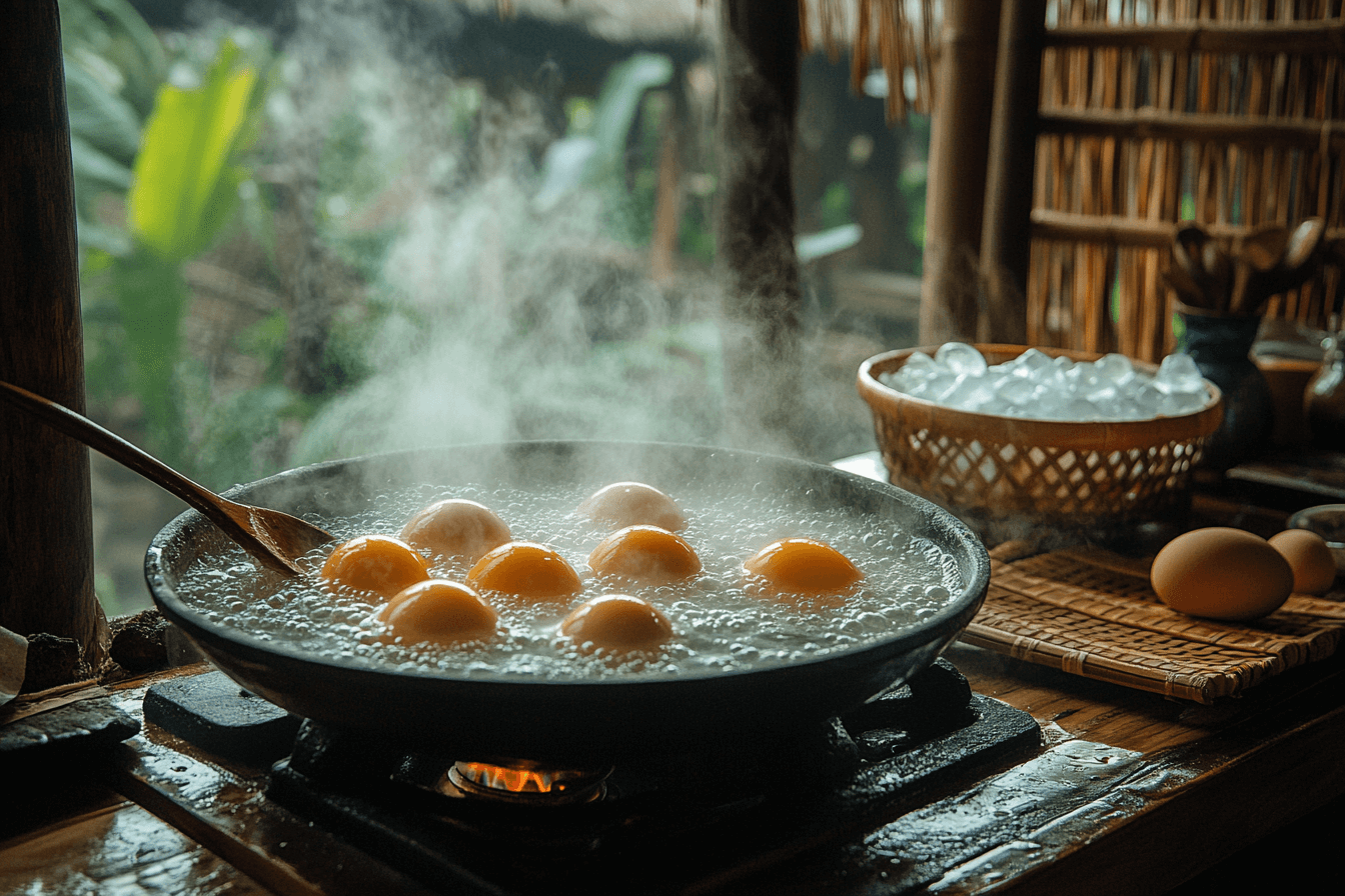 バリ島旅行中の忙しいママ向け簡単味玉レシピ | 作り方 - 1)