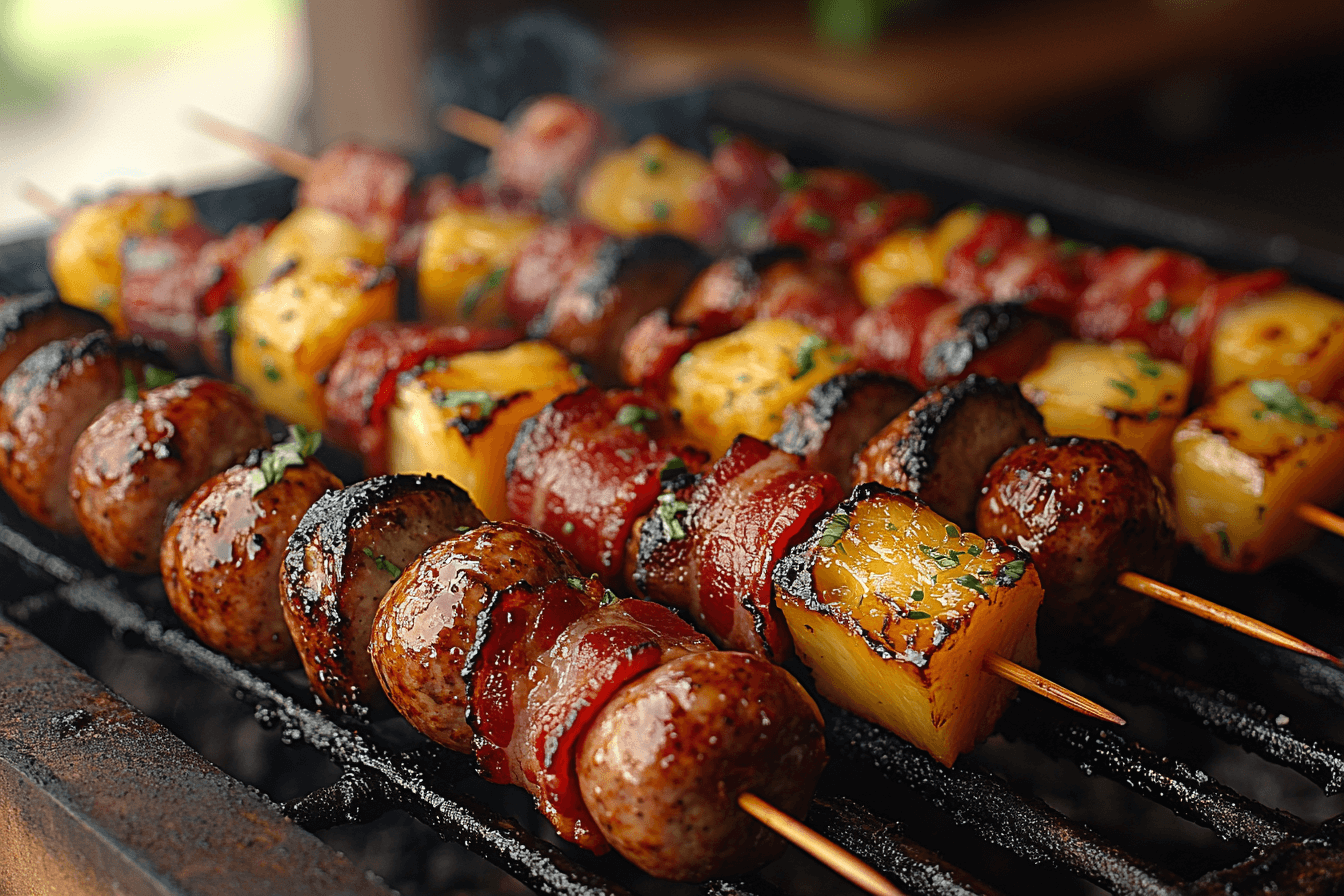 Easy Sausage, Bacon & Mushroom Skewers Recipe | steps To Prepare-4