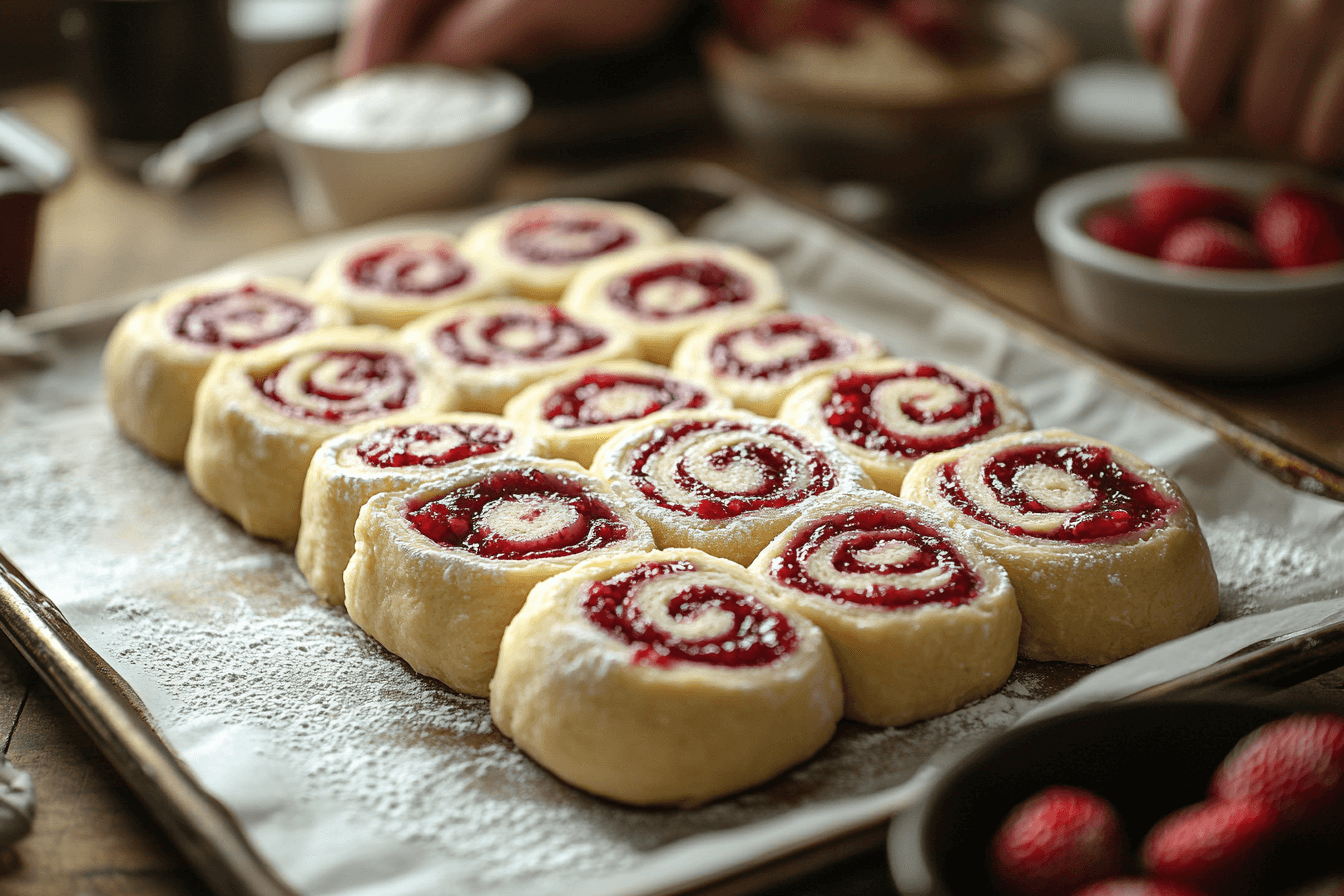How to Make Strawberry & Cream Roly-Polys for Kids | Steps To Prepare-3