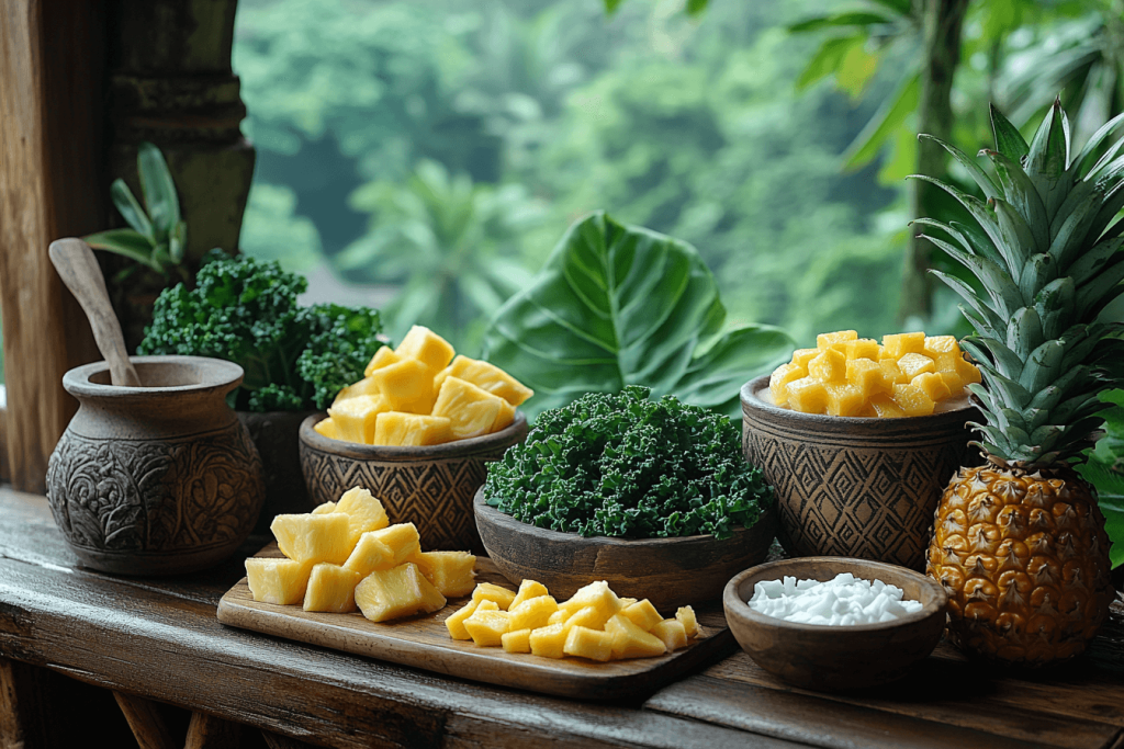 Tropical Kale Smoothie in Bali | Ingredients