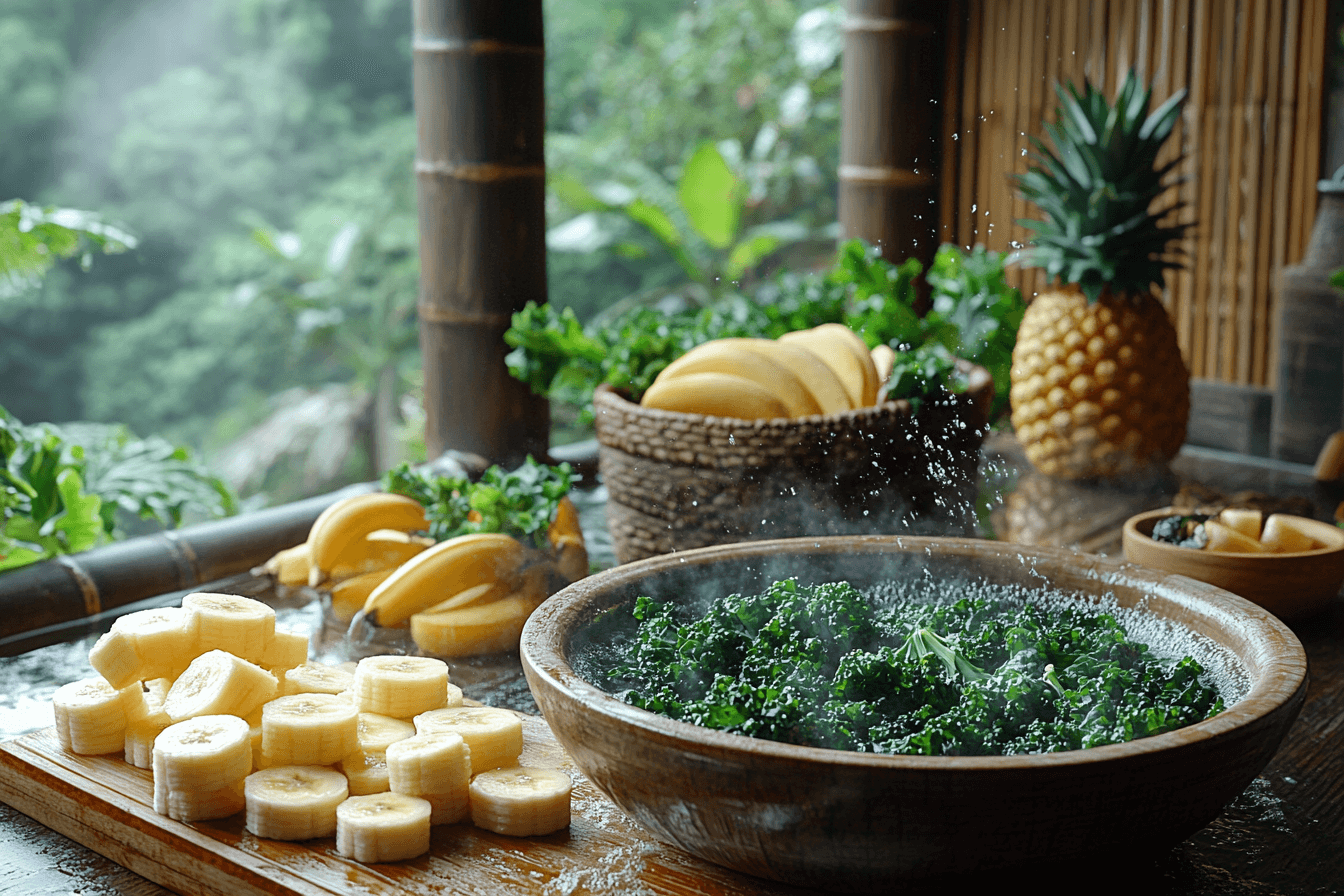 Tropical Kale Smoothie in Bali | Steps To Prepare-1