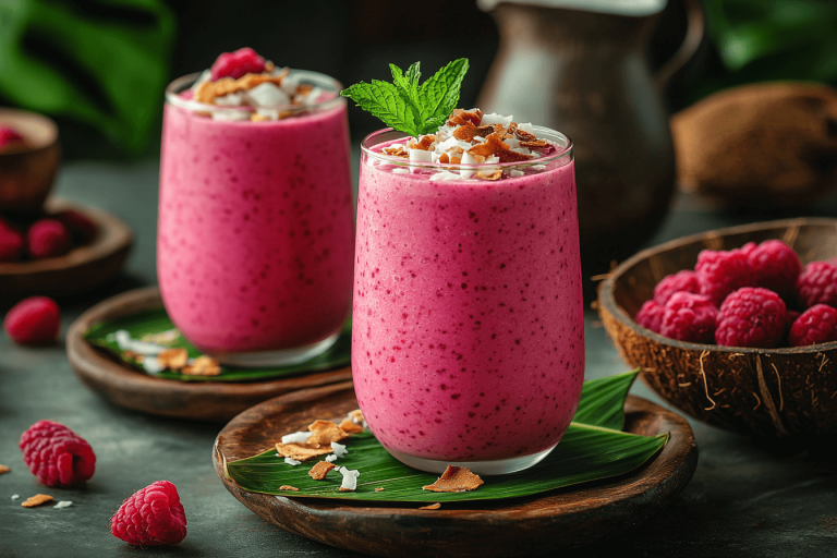 Tropical Raspberry-Apple Smoothie in Bali