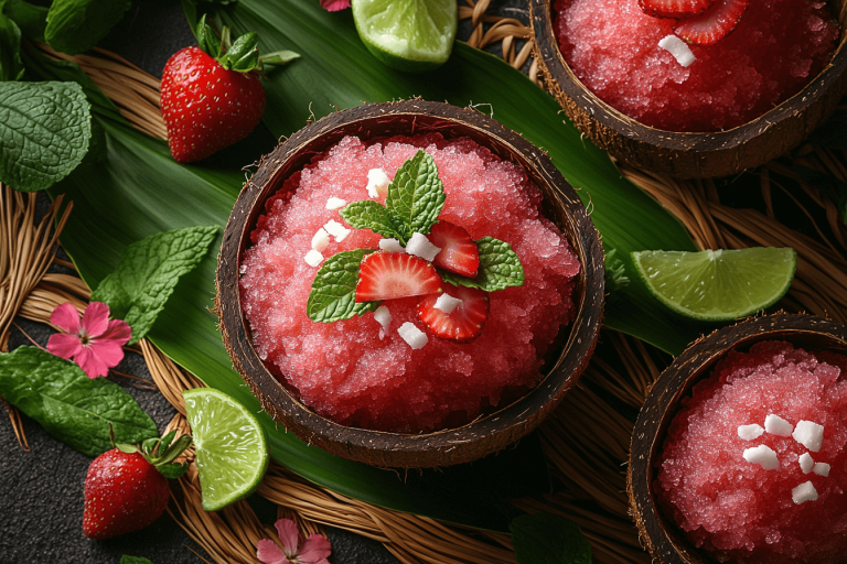 Tropical Strawberry & Mint Granita Recipe in Bali