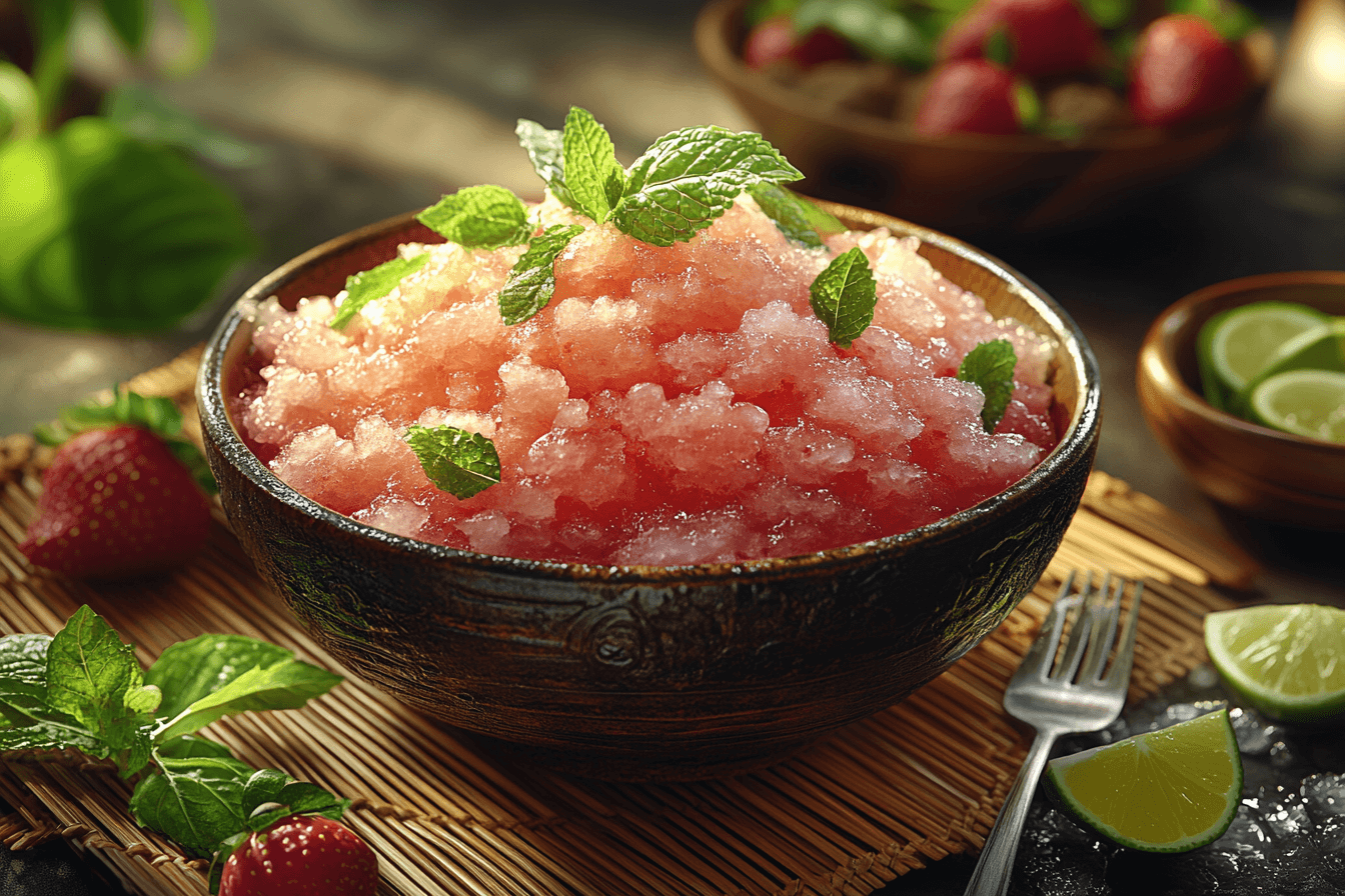 Tropical Strawberry & Mint Granita Recipe in Bali | Steps To Prepare-3