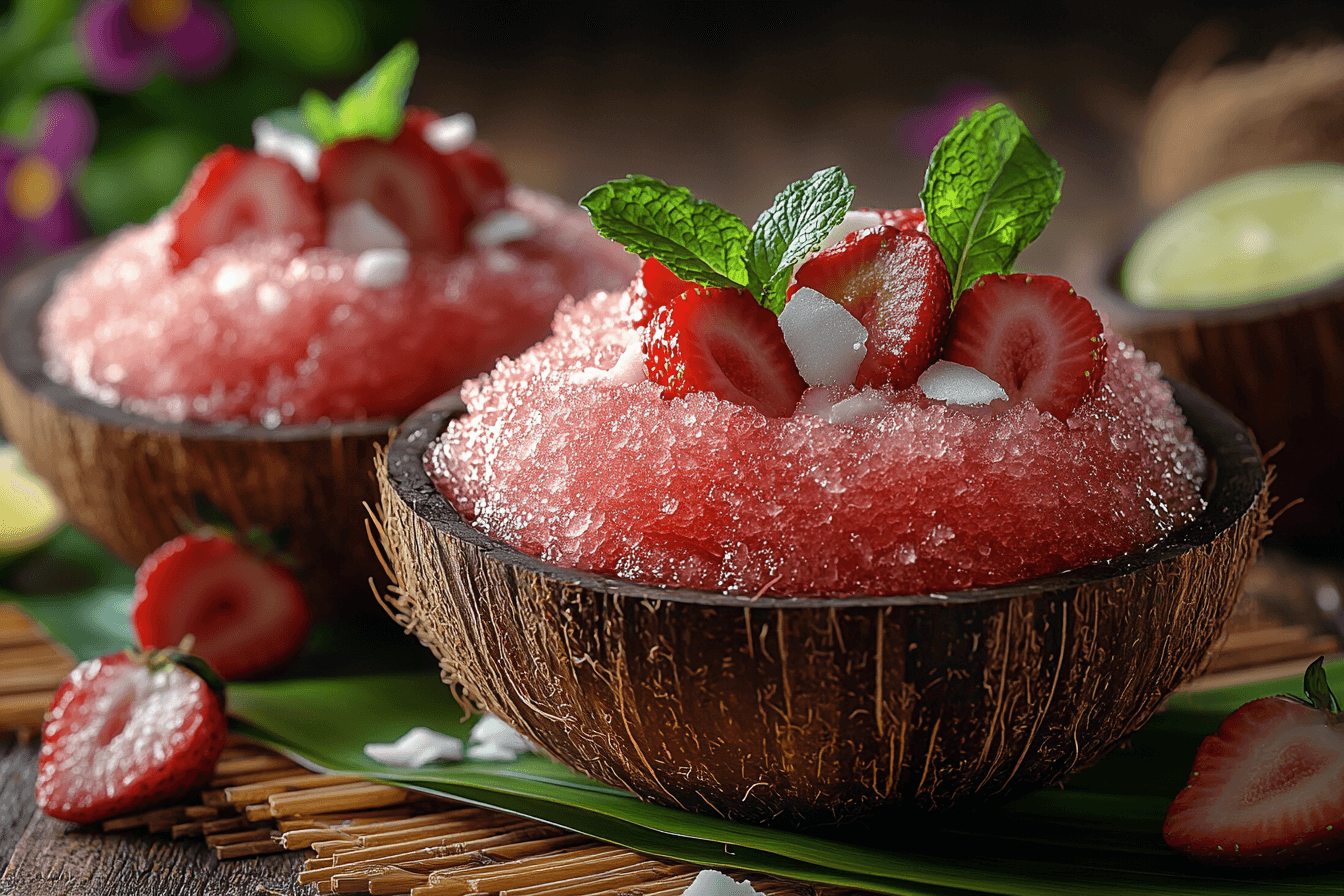 Tropical Strawberry & Mint Granita Recipe in Bali | Steps To Prepare-5