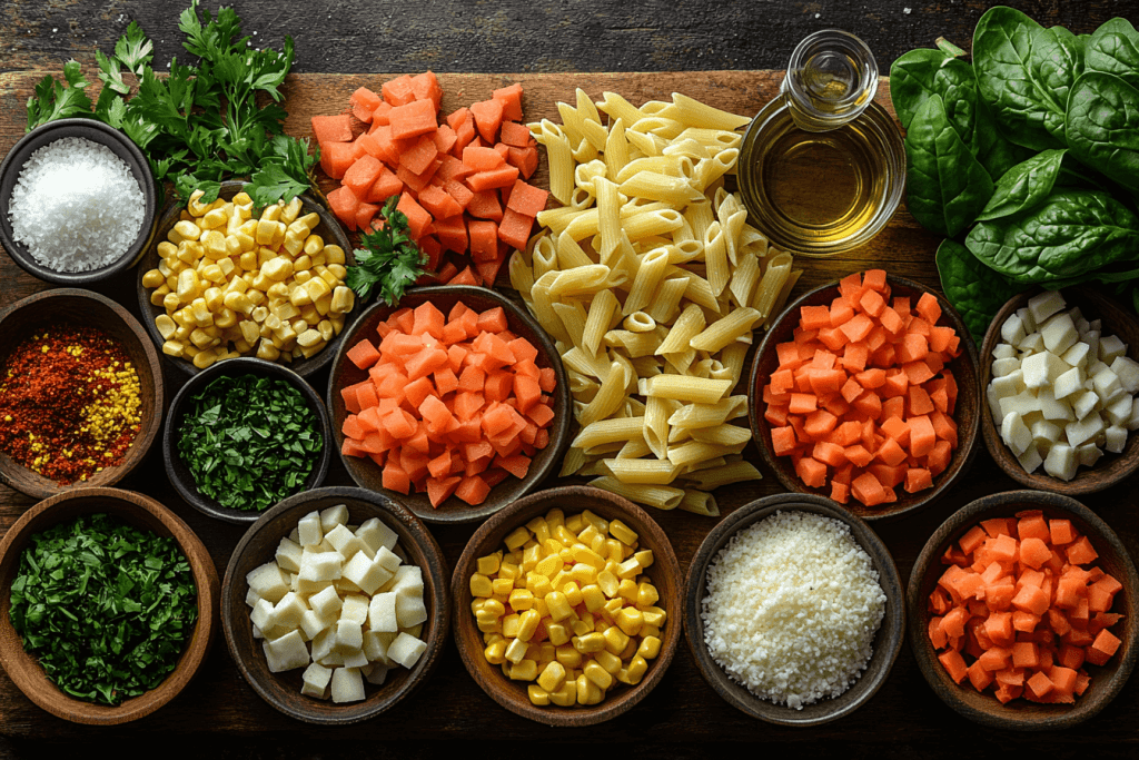 Quick and Easy Chicken Pasta Bake Recipe in Bali, Indonesia | Ingredients