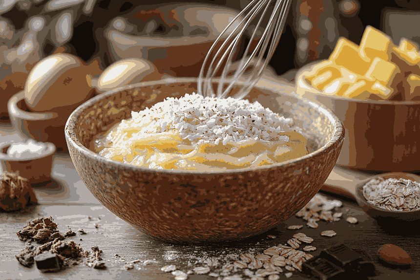 Campur bahan basah untuk kue laktasi
