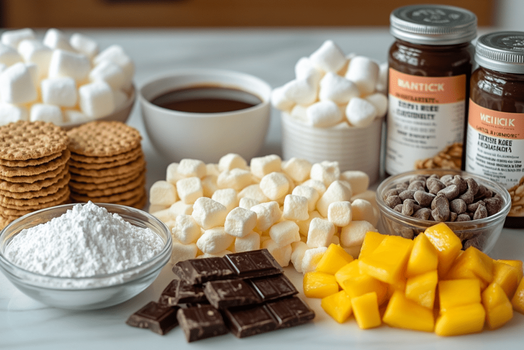 Bali-Inspired Rocky Road Cheesecake Bars Recipe | Ingredients