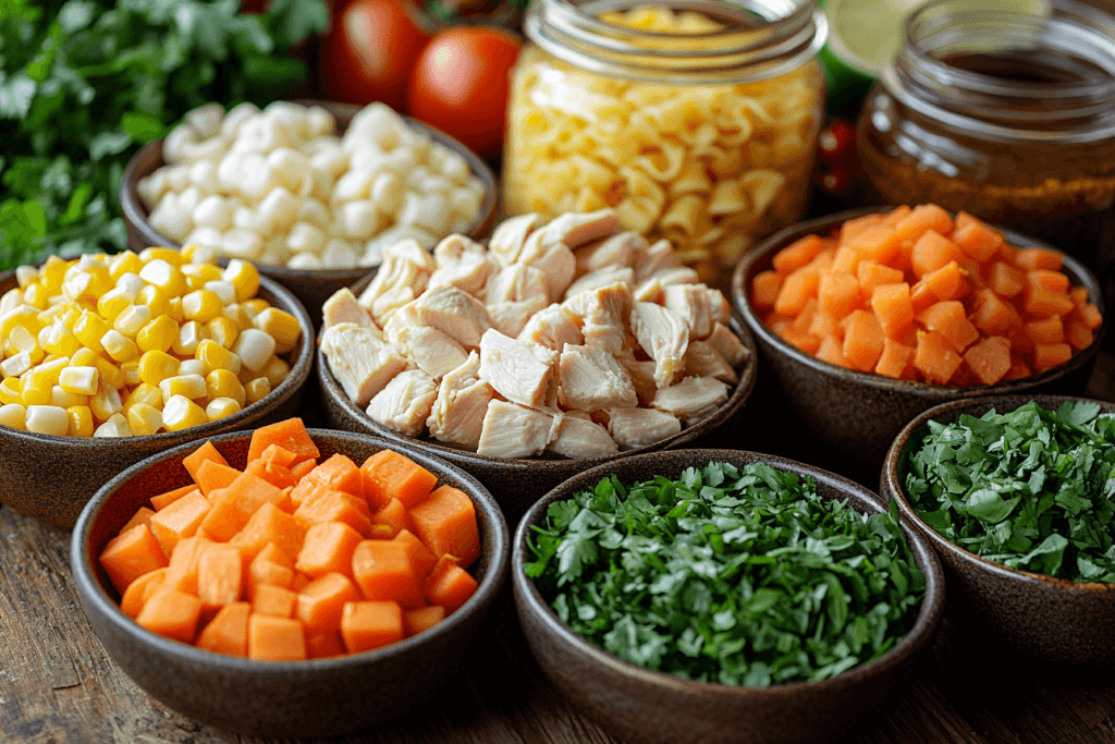 Easy Bali-Style Chicken Pasta Soup Recipe for Kids | Ingredients