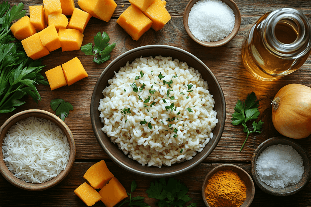 Butternut Pumpkin Baked Risotto Recipe for Kids | Ingredients