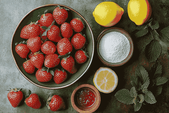 Bahan untuk frosting stroberi ala Bali