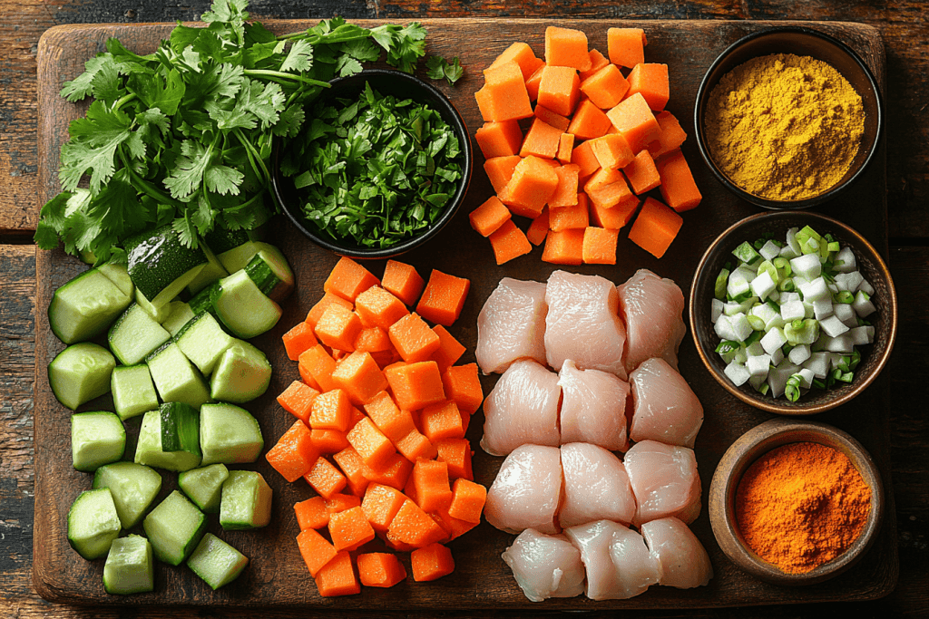 Veggie Chicken Curry Recipe for Kids in Bali, Indonesia | Ingredients