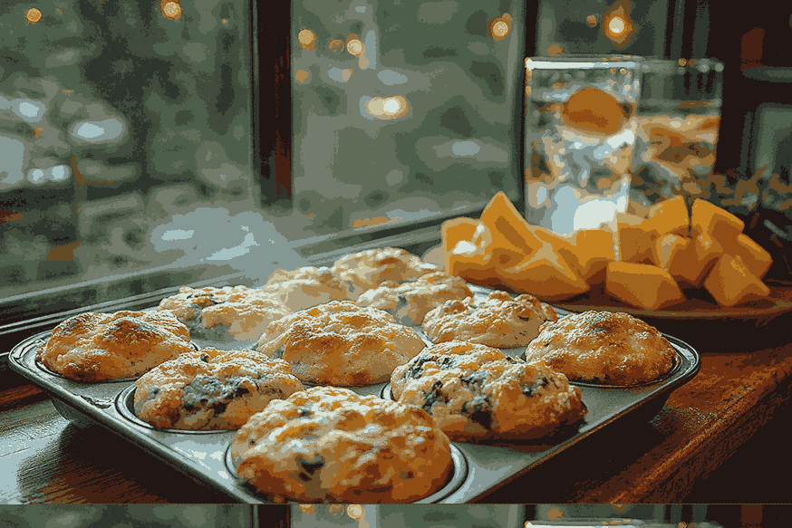 Panggang muffin bayam