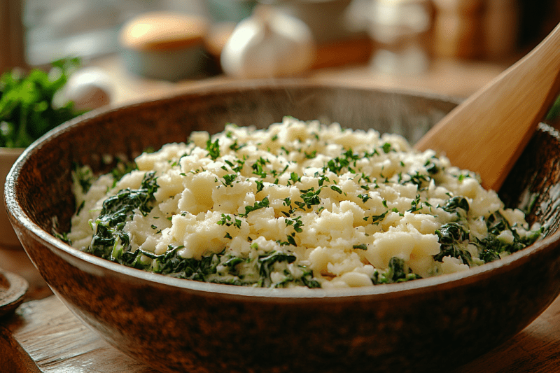 Step 5: Add Spinach and Flavor 