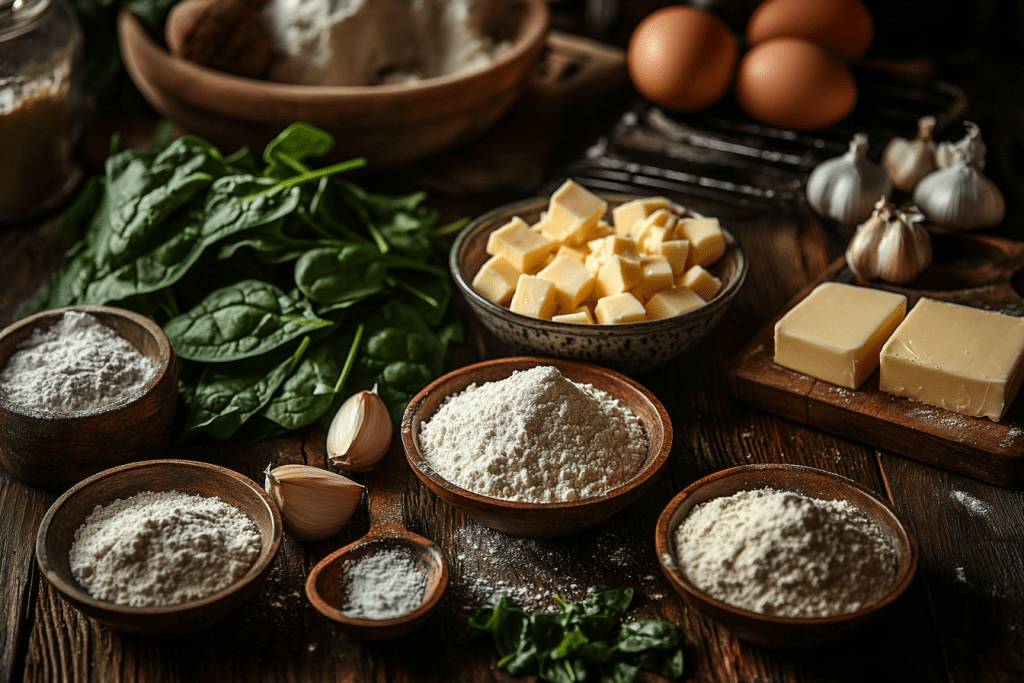 Ingredients for Bali-Inspired Spinach Muffins (Serves 4 Kids)