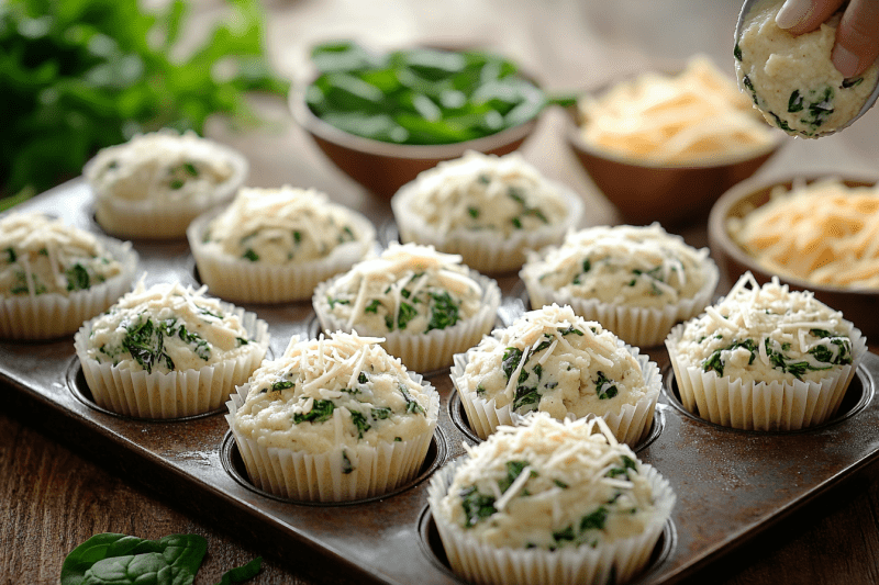 Step 6: Fill the Muffin Tray 
