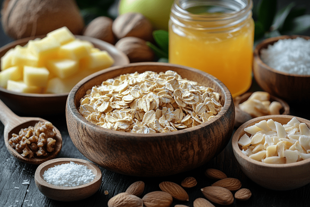 Ingredients for Bali-Inspired Apple Pie Oat Bars (Serves 4 Kids)