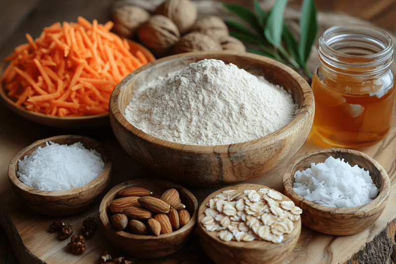 Ingredients for Bali-Inspired Carrot Cake Pancakes (Serves 4 Kids)