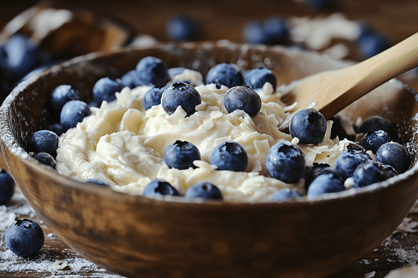 Step 4: Add Blueberries and Coconut