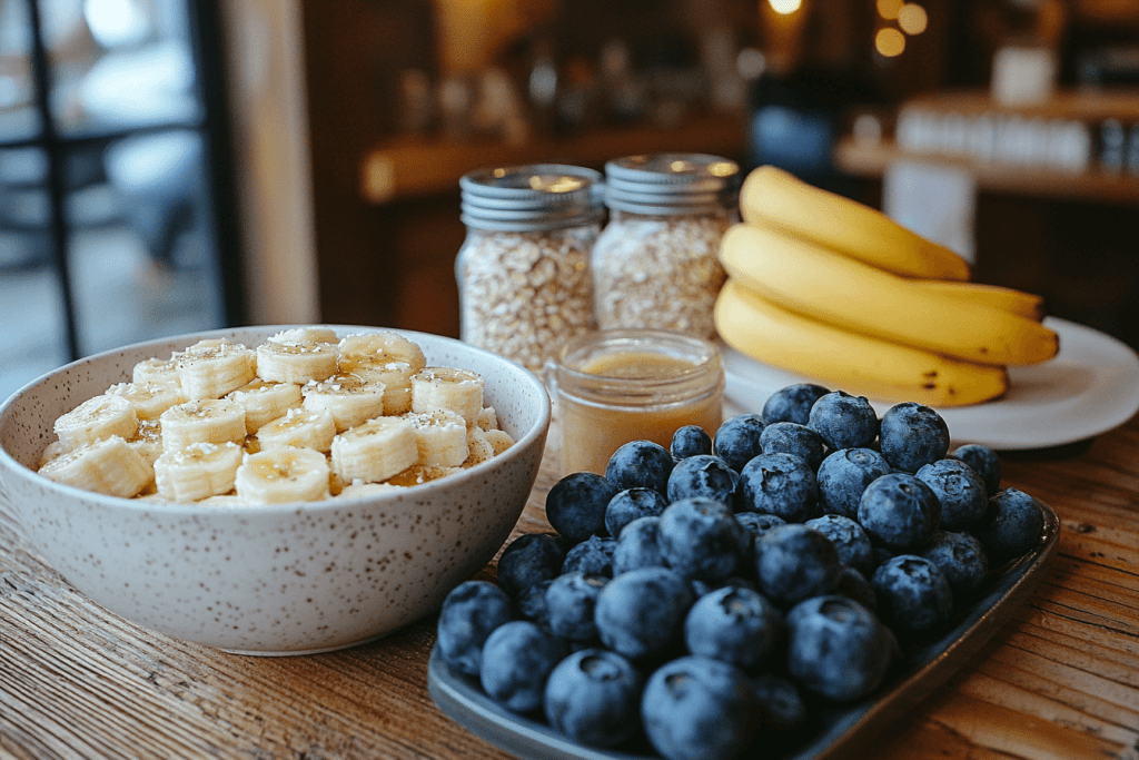 Ingredients for Bali-Inspired Banana Oat Waffles (Serves 4 Kids)