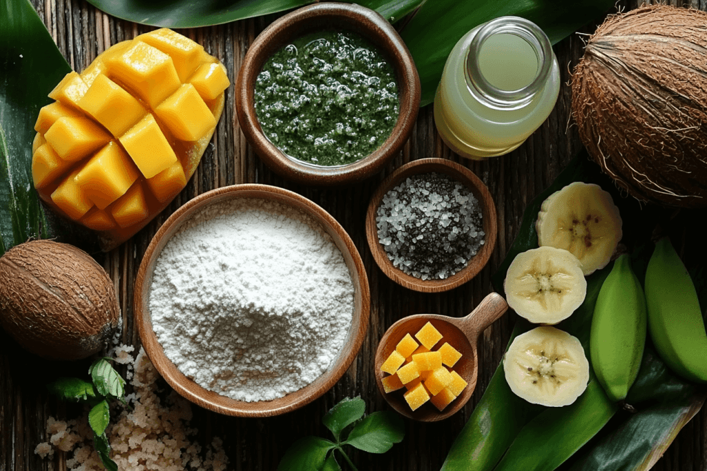 Ingredients for Bali-Inspired Pancakes (Serves 4 Kids)