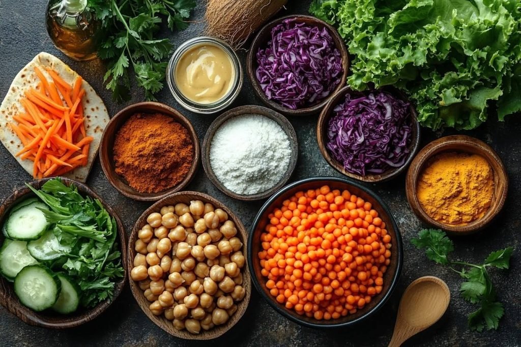 Ingredients for Bali-Inspired Falafel Pitas (Serves 4 Kids)