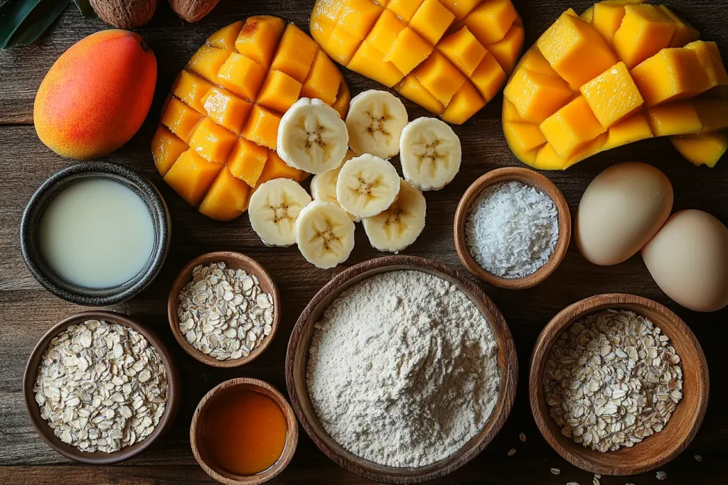 Ingredients for Bali-Inspired Oat Flour Recipe (Serves 4 Kids)