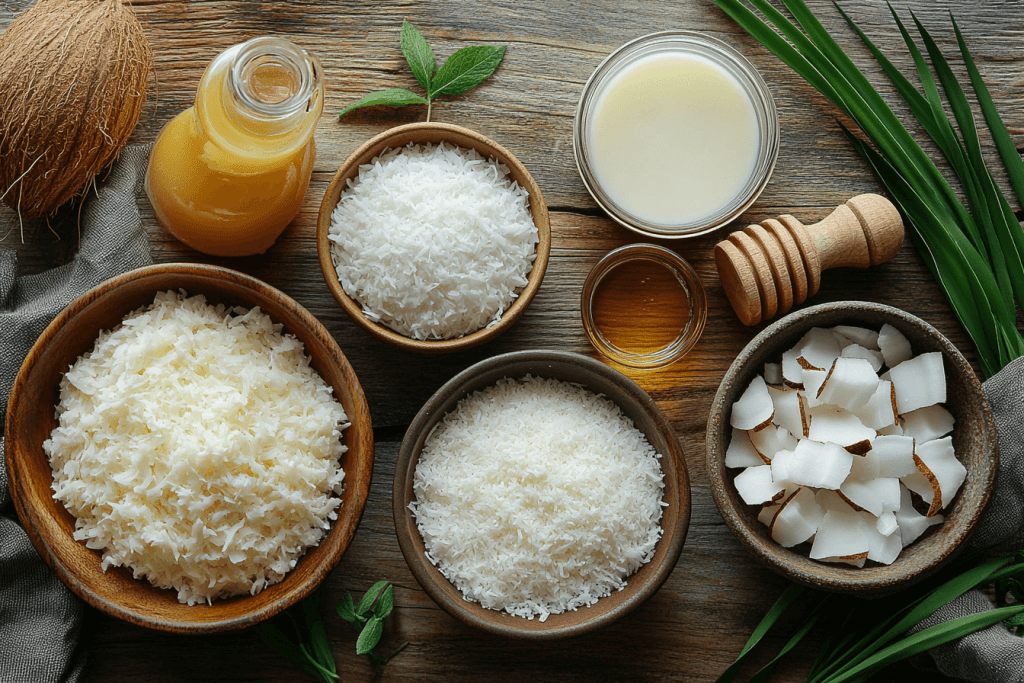 Ingredients for Bali-Inspired Coconut Ice Slice (Serves 4 Kids)