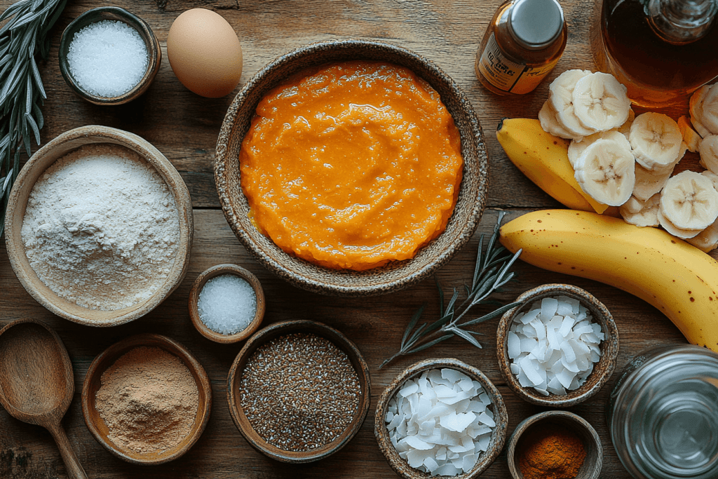 Ingredients for Bali-Inspired Pumpkin Pancakes (Serves 4 Kids)
