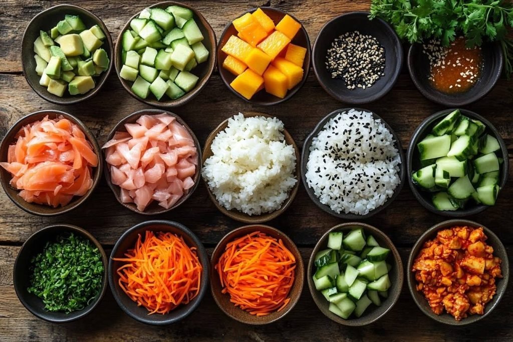 Ingredients for Hand Roll Sushi (Serves 4 Kids)