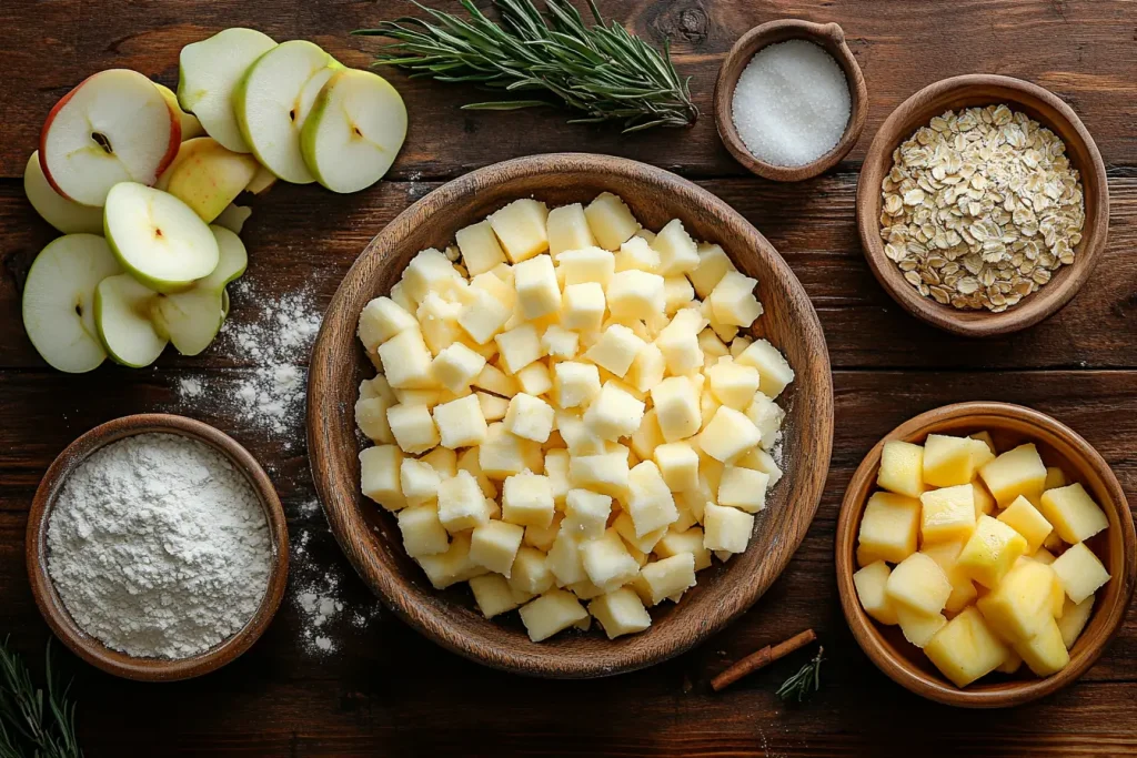 Ingredients for Bali-Inspired Apple Crumble Slice (Serves 4 Kids)