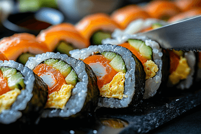 Colorful Rainbow Sushi Kids Love in Bali, Indonesia