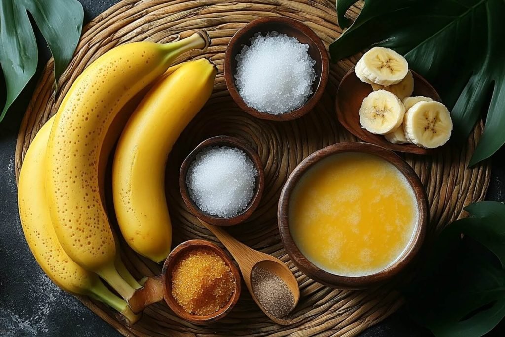 Ingredients for Bali-Style Banana Milk (Serves 4 Kids)