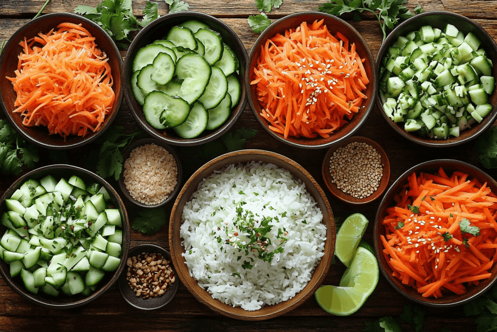 Ingredients for Bali-Inspired Cucumber Sushi (Serves 4 Kids)