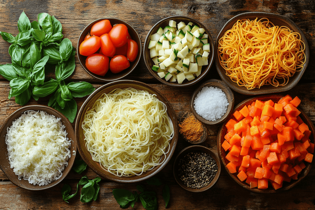 Ingredients for Bali-Inspired Creamy Tomato Pasta (Serves 4 Kids)