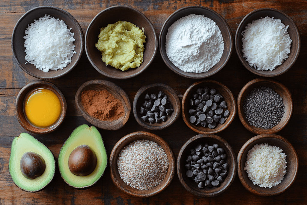Ingredients for Bali-Inspired Avocado Cookies (Serves 4 Kids)