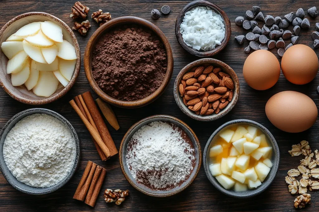 Ingredients for Bali-Inspired Chocolate Apple Cake (Serves 4 Kids)