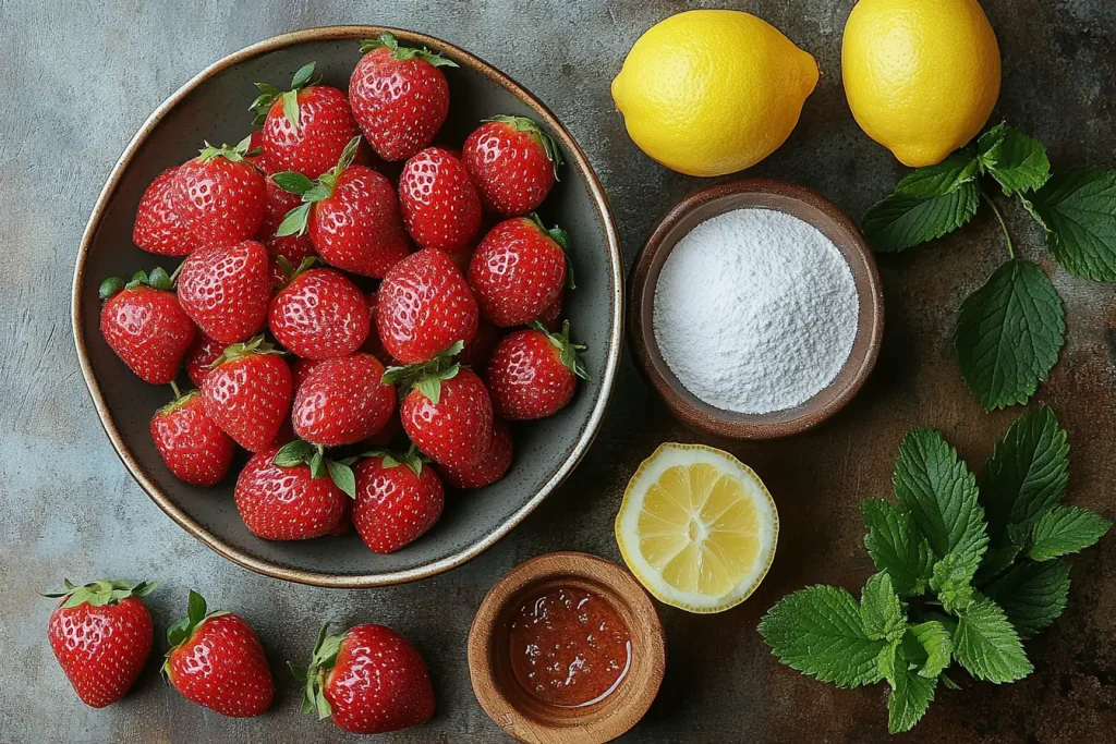 Ingredients for Bali-Inspired Strawberry Frosting (Serves 4 Kids)