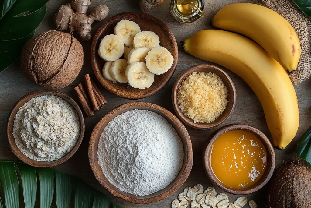Ingredients for Bali-Inspired Banana Baby Cookies (Serves 4 Kids)