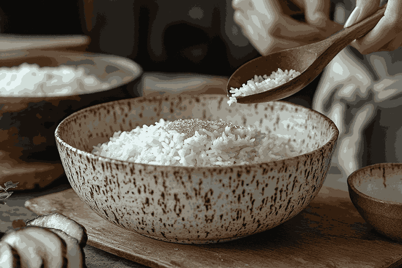 Подготовьте рис для суши с огурцом
