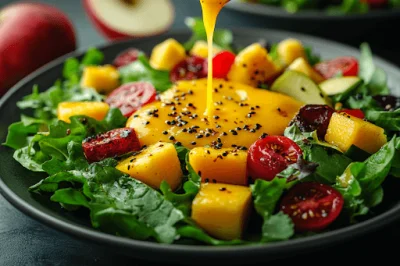 Menyajikan saus mangga untuk dinikmati