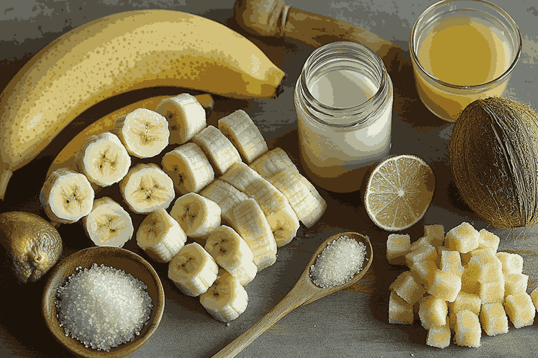 Menyiapkan bahan untuk Es Loli Pisang
