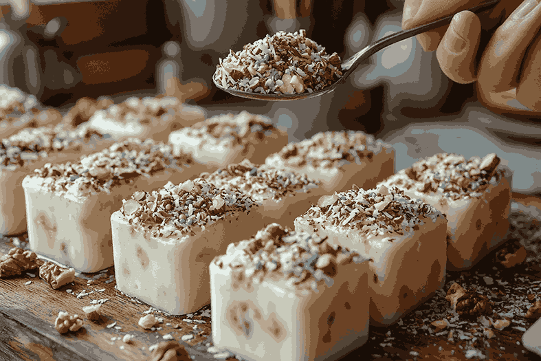 Menambahkan topping pada Es Loli Pisang